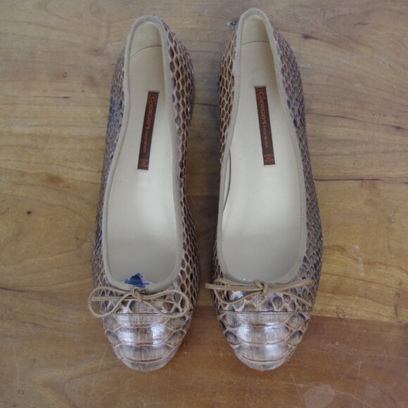 Giorgio's of Palm Beach Snakeskin Italian Made Flats Size 36 - Picture 8 of 10